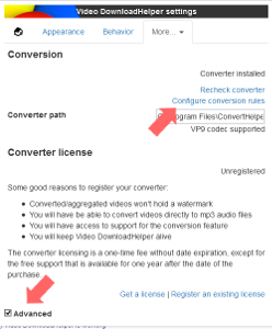 firefox DownloadHelper 4.9 converter registration 45